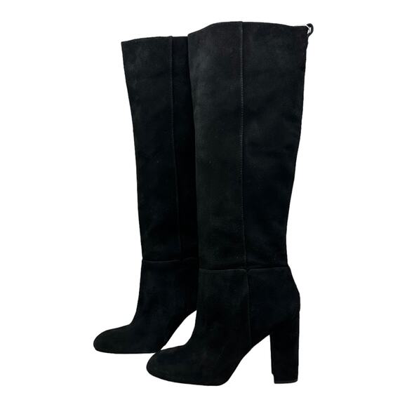 Sam Edelman black suede knee length block heel boots size 9 - Picture 6 of 9